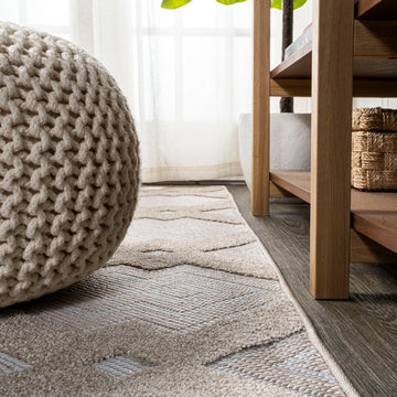 Duwun High-low Pile Ogee Trellis Tone-on-tone Indoor/outdoor Area Rug